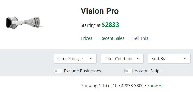 Гарнитура Apple Vision Pro стала резко дешеветь